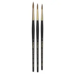 Da Vinci Maestro Kolinsky Brushes - Set of 3, Series 11 Full Belly Round, Short Handle