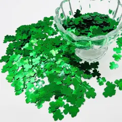 3000Pcs Green Confetti Glitter St. Patrick's Day Lucky Clover Shamrock Cutouts Glitter