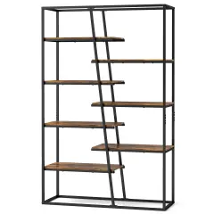 71-Inch 7-Tier Etagere Bookcase with Heavy-Duty Metal Frame and