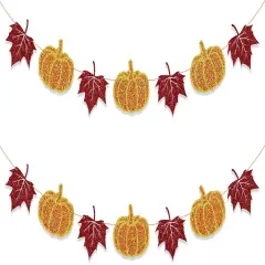 Pumpkin and Maple Leaves Sign Garland