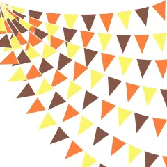 32Ft Orange Yellow Brown Fall Pennant Banner (pinkblume)