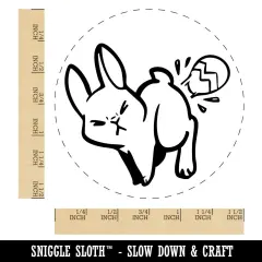 Funny Easter Bunny Laying Egg Self-Inking Rubber Stamp Crafting Planners Red