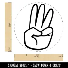 Hand Holding Up Three Fingers Self-Inking Rubber Stamp Crafting Planners Purple