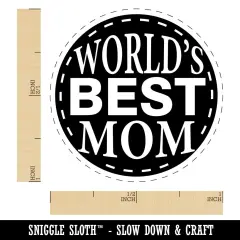 World's Best Mom Globe Mother's Day Self-Inking Rubber Stamp Crafting Planners Fuchsia