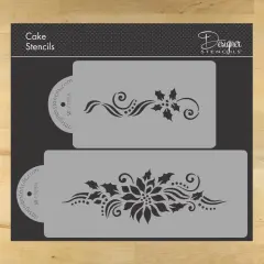 Poinsettia and Holly Sprays Cake Stencil Set | C725 by Designer Stencils | Cake Decorating Tools |