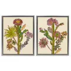 Stupell Industries Neon Blooms Cacti 2pc Floating Frame Set By Melissa Wang