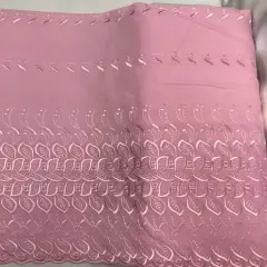 1 Yard Pink Single Side Embroidered Eyelet Fabric 80% Polyester 20% Cotton 43/44 Wide
