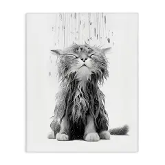 Stupell Industries Kitten Bathroom Splash Canvas Design By Annalisa Latella