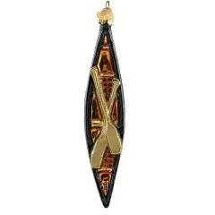 Old World Christmas 6.25 In Green Canoe Tree Ornament , Ornament Paddles Water Multicolored