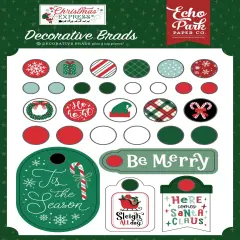 Echo Park Decorative Brads-Christmas Express