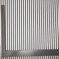 1 Yard Techno Crepe Knit Vertical Triple Stripes Print Fabric Stretch Textured 58"-60" Inch Width Ivory/Black