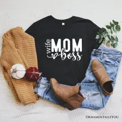 Wife Mom Boss T-Shirt, Black Casual Tee for Strong and Empowered Mothers