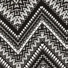 Black-White Chevron Pattern Multi Print Double Brush Stretch ITY Fabric By the Yard