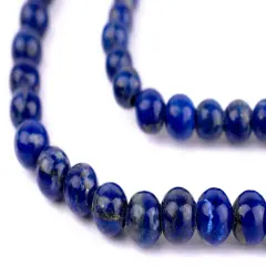 The Bead Chest Natural Round Lapis Lazuli Beads (6mm) from Afghanistan