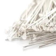 The Bead Chest Silver 21 Gauge 1 Inch Head Pins (Approx 100 pieces)