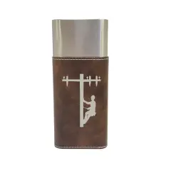 Cigar Case with Cutter - Lineman Leather Rustic/Silver