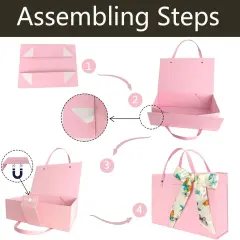 Pink Gift Box - 11x7.6x3.5 Inches Gift Boxes with Lids and Handles, Portable Magnetic Gift Boxes for Presents, Large Gift Box for Women