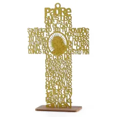 12pcs Lady Guadalupe Cross Centerpiece w/ Stand Gold