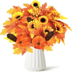 2PCS Fall Artificial Flowers Decoration - Brown