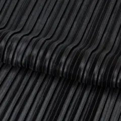 1 Yard Titanium Pleated Polyester Fabric 36" x 60" Length by Width Black/Black