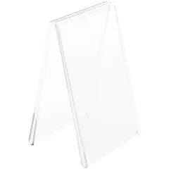Plymor Clear Acrylic Folded A-Frame Holder for 2 Signs or Photo, 5.5" H x 3.5" W x 3" D