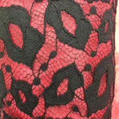 1 Yard Lips Design Black Cotton Lace Fabric for Dresses and Crafts 60 Inches