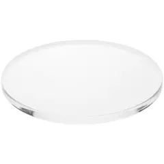 Plymor Clear Acrylic Round Standard-Edge Display Base, 6" W x 6" D x 0.375" H