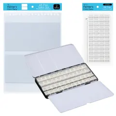 New York Central Watercolor Palette - 48 Empty Half Pan Boxes and Palette with 5 Watercolor Swatch Cards and 2 Swatch Card Sleeves
