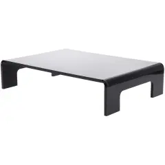 Plymor Black Acrylic Display Riser with Tray Handles, 4" H x 18" W x 12" D (3/8" thick)