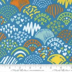 Blue Creativity Glows Turquoise 44"/45" Fabric Per Yard