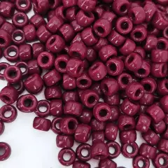MIIIM 1200PCS 6x9mm Maroon Pony Beads Bulk, Kandi Beads for Bracelets Making Kit, Hair Braids Crafts for Jewelry Making (Maroon)