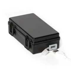 Roman Black Rectangular USB "D" Battery Box for LED Lights - 6" x 3"