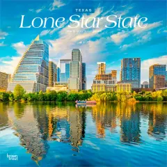 Lone Star State | Texas Places | 2026 12 x 24 Inch (Hanging) Monthly Square Wall Calendar | Plastic-Free