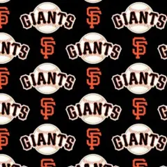 Licensed MLB San Francisco Giants Black Cotton 6651-B Fabric by the Yard