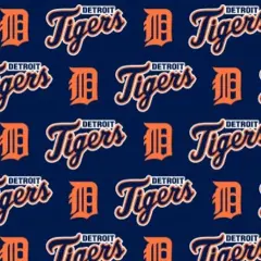 Licensed MLB Detroit Tigers Navy/Orange Cotton 6640-B Fabric by the Yard