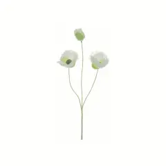 Artificial Cream Poppy Spray &ndash; 20" Faux Floral Stem for Crafts-FSP616-CR