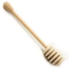 Norpro 6" Long Wooden Honey Dipper / Syrup Drizzle Stick Dip Server
