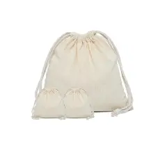 Spacious 10" x 16" Plain Cotton Muslin Pouch