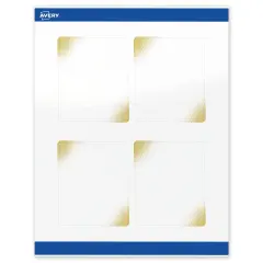 Avery Printable Rectangle Labels with Sure Feed Technology, Pre-Printed Gold Blush Pattern, Glossy White, 4" x 3-1/3", Laser & Inkjet Compatible, 40 Total, Great for Branding, Marketing, and Events