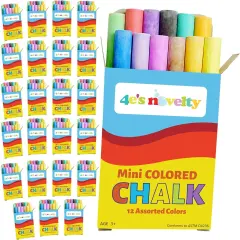 4E&rsquo;s Novelty 288 pcs Mini Chalk Set - 24 Boxes Sidewalk Chalk Summer Party Favors, Goodie Bag Stuffers, Non-Toxic Chalk for Toddlers