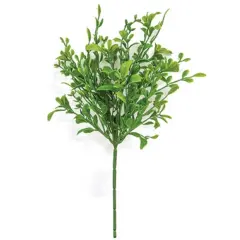 13" Evergreen English Boxwood Pick with Realistic Green Leaves for Home Decor