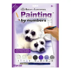 PJS40 | Painting by numbers&trade; 10pc 8.75" x 11.375" Seal & Pup Painting Project