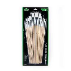 RSET-9605 | 12pc White Taklon Flat Brush Set