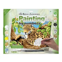 PJL11 | Painting by numbers&trade; 13pc 11.25" x 15.375" Leopard in Tree Painting Project