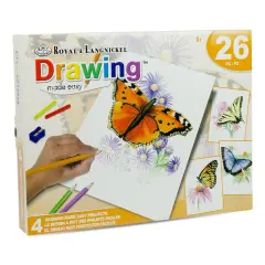AVS-DME202 | Drawing Made Easy&trade; 26pc 8" x 10" Butterflies 4 Project Box Set