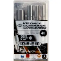 MARK-2704 | 4PC Silver Acrylic Paint Markers