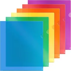 Clear Plastic Folder Sleeves (12 Pack, Assorted Colors)