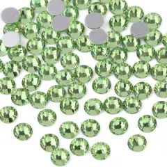 1440pcs Flat Back Crystal Rhinestones Round Gems for Nail Art and Craft Glue Fix,Light Green,SS20,4.6-4.8mm