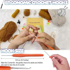 Snowman Crochet Kit for Beginners, Couple Snowmen DIY Amigurumi Starter Set