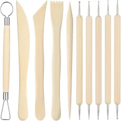 10Styles Wooden Clay Sculpting Tools, 6.2'' Smooth Double Ended Clay Modeling Tools